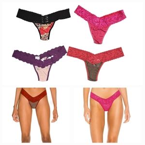 Hanky Panky Signature Lace Low Rise Thong Bundle Red/Black/ Pink/Fushia O/S